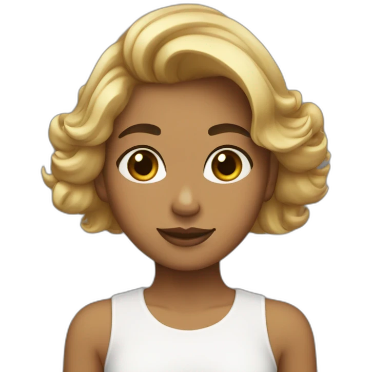 Chica cara hermosa, piel blanca, pelo negro y suelto emoji
