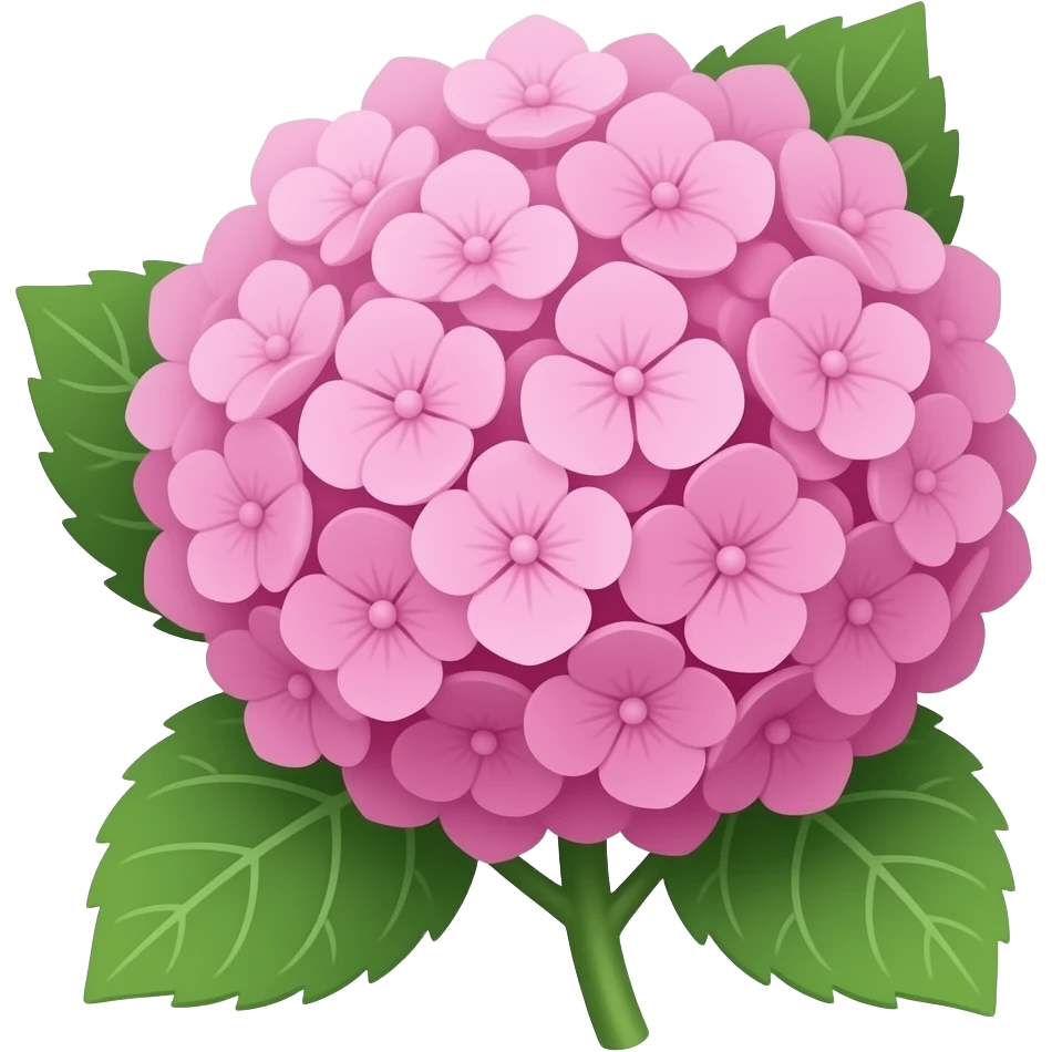 pink hydrangea emoji