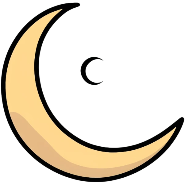 khaki crescent moon with a small heart emoji