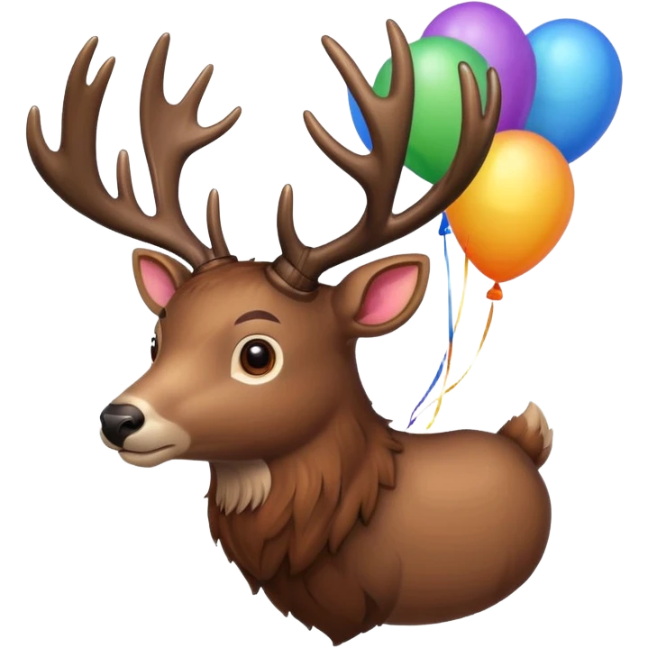 Big buck with birthday balloons emoji