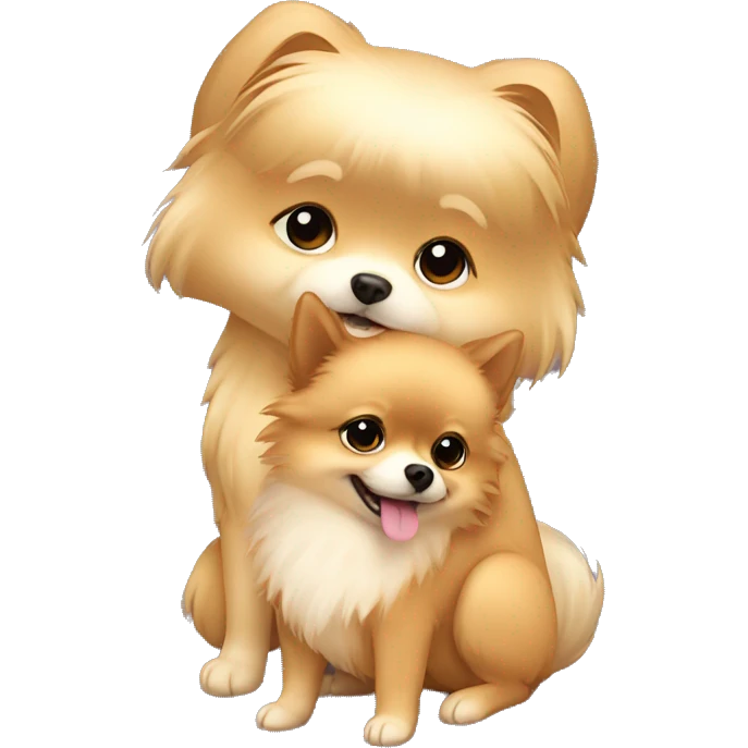 pomeranian hugging light hair girl emoji