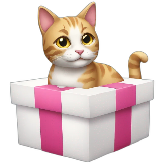 cat from gift box emoji