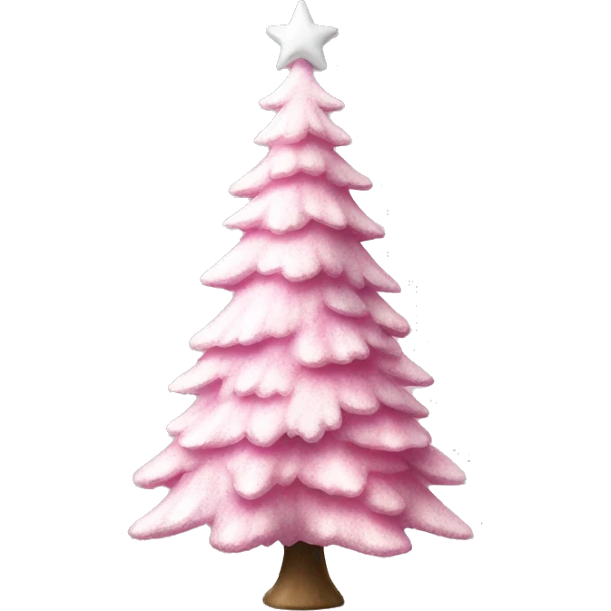 Pink and white realistic christmas tree emoji
