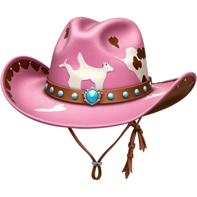 Cow print cowgirl hat emoji