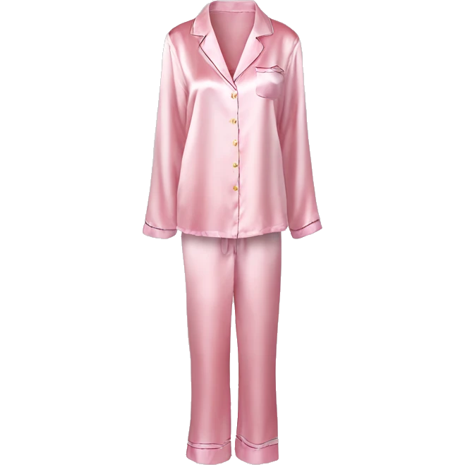 Light pink silk pyjamas set emoji