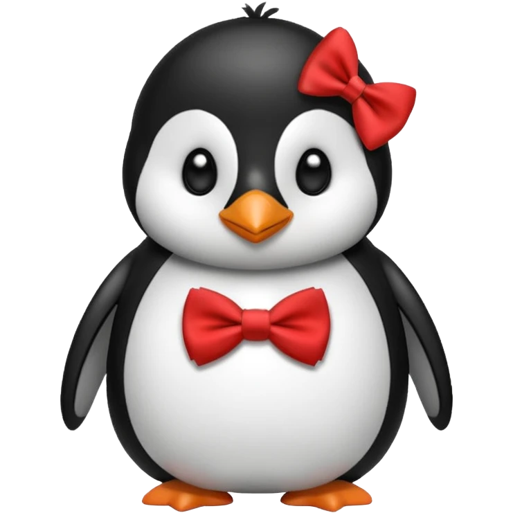 penguin with red bow tie  emoji