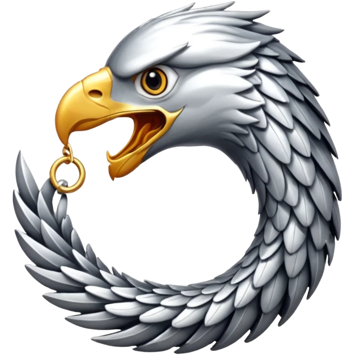 Silver Elder Scrolls Online eagle eating its tail Ouroboro emoji