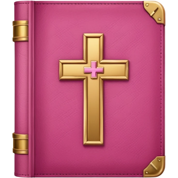 Pink bible with cross on it emoji