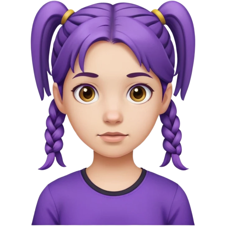 simple girl avatar with pigtails and purple shirt emoji