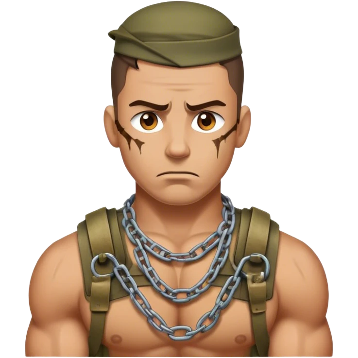 A soldier chained up emoji