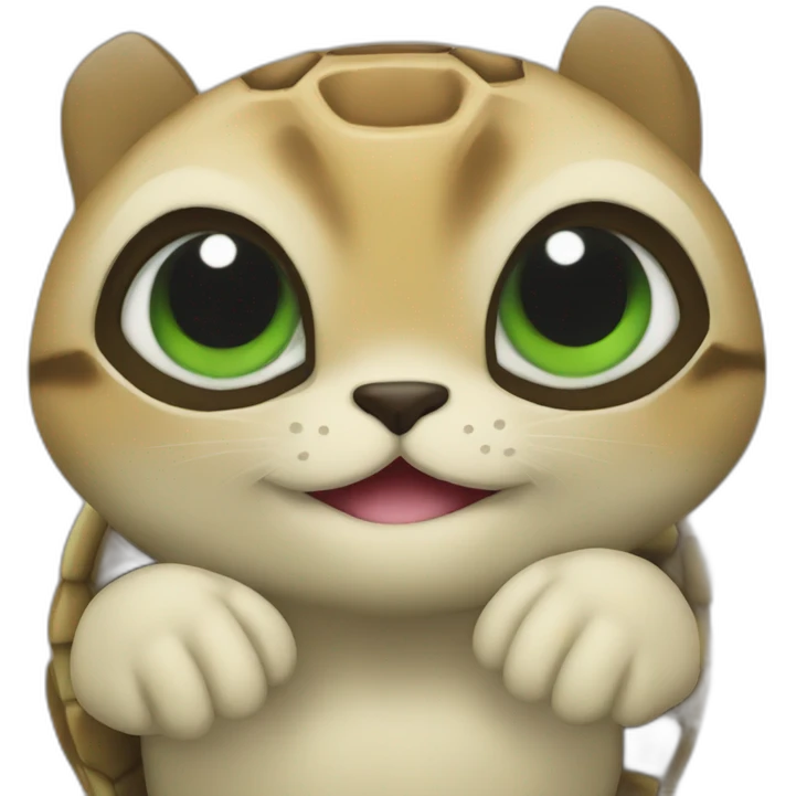 Chat sur tortue emoji