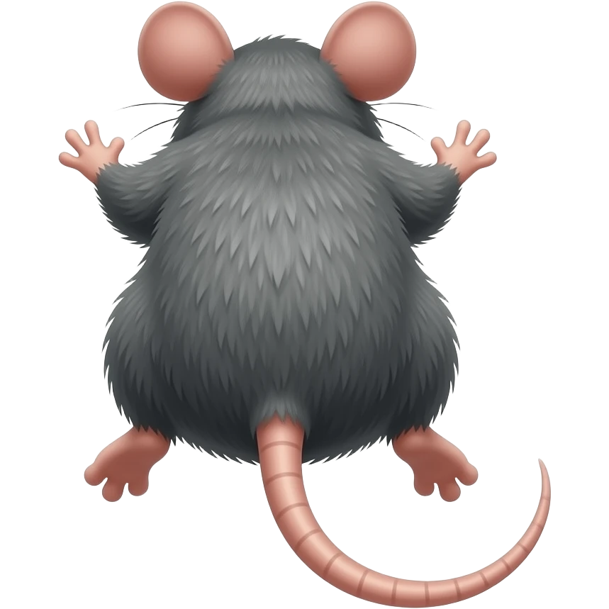 scared rat jumping, back view emoji