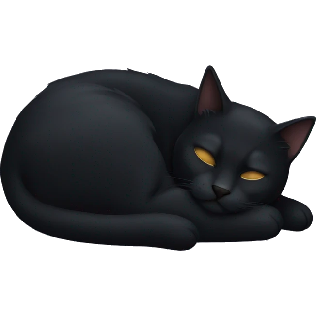 Black cat sleeping emoji