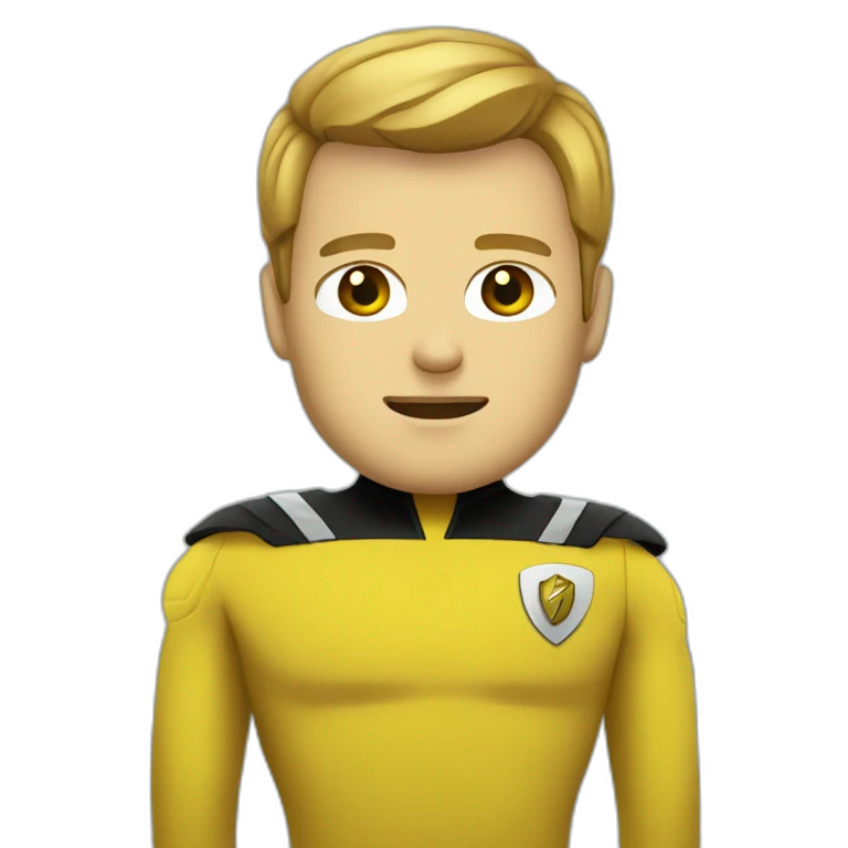 captain kirk with yellow skin android style emoji