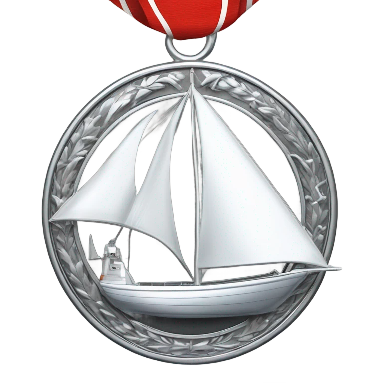 Sailing boat and silver medal  emoji