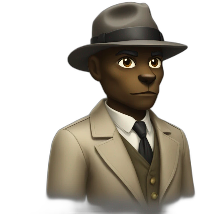 Blacksad black antropomorphic detective emoji