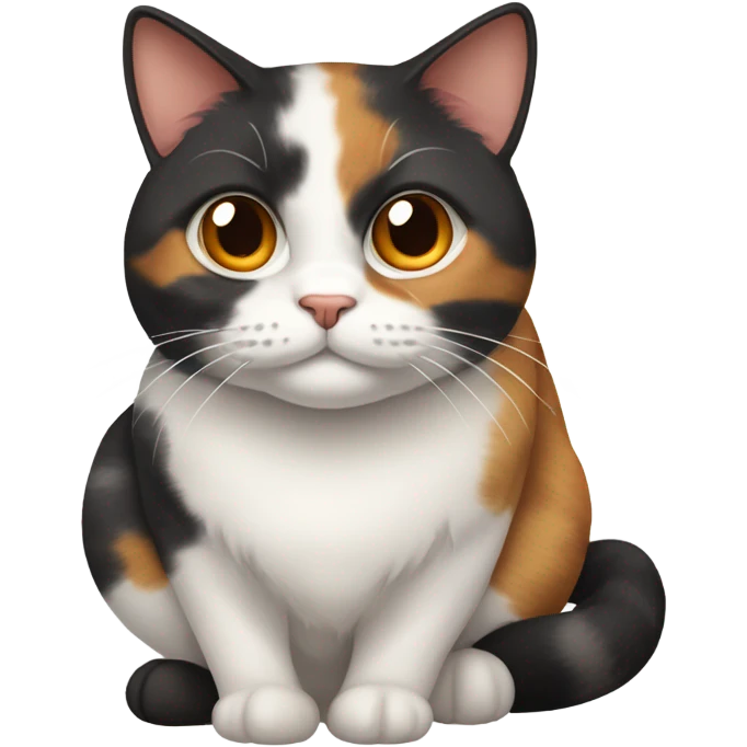 Very very fat calico cat emoji