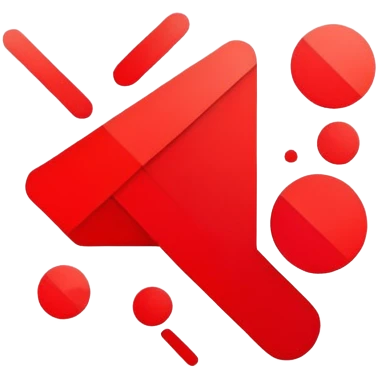 bright red abstract logo, minimal geometric shapes emoji
