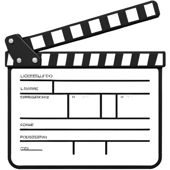 ultra-minimal clapperboard, single line drawing, geometric abstraction, bare essentials only emoji