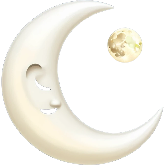 Crescent moon black and white emoji