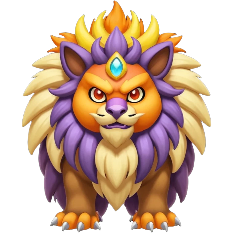 Big Brownish Divine Entei-Venonat-god (full body) emoji