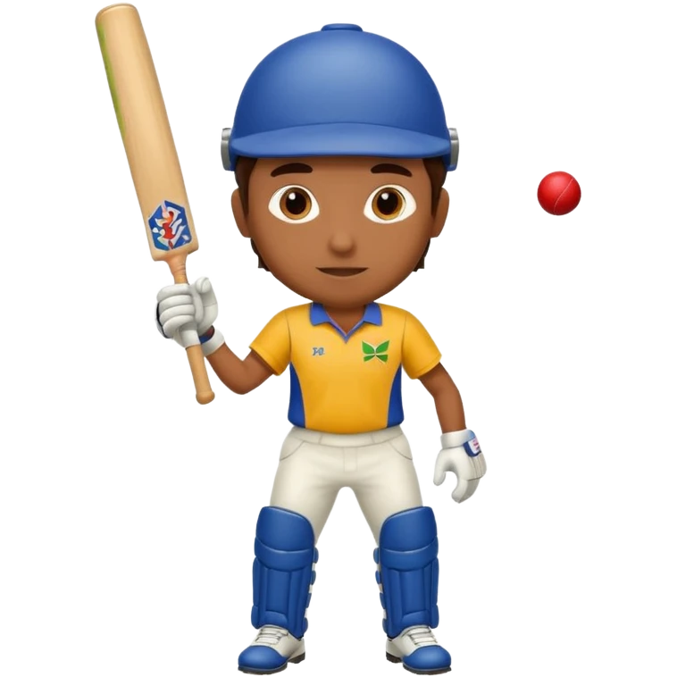 Brown Guy Playing Cricket emoji