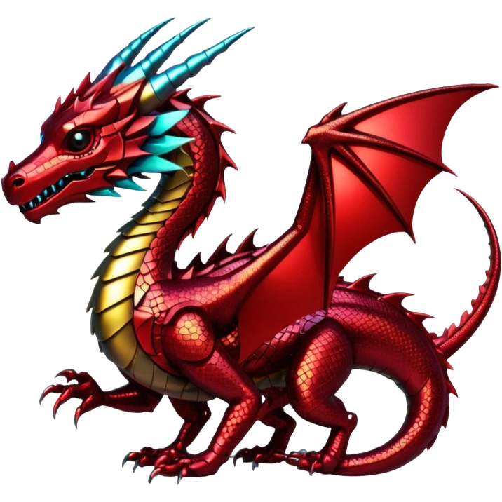 red glitter cyberpunk dragon emoji