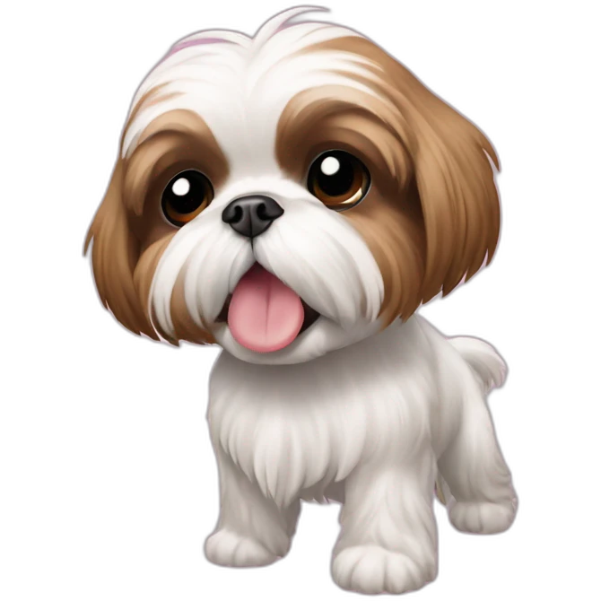 perro shih tzu; bailando en dos patas emoji