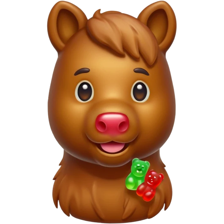 Horse with a gummy bear head emoji