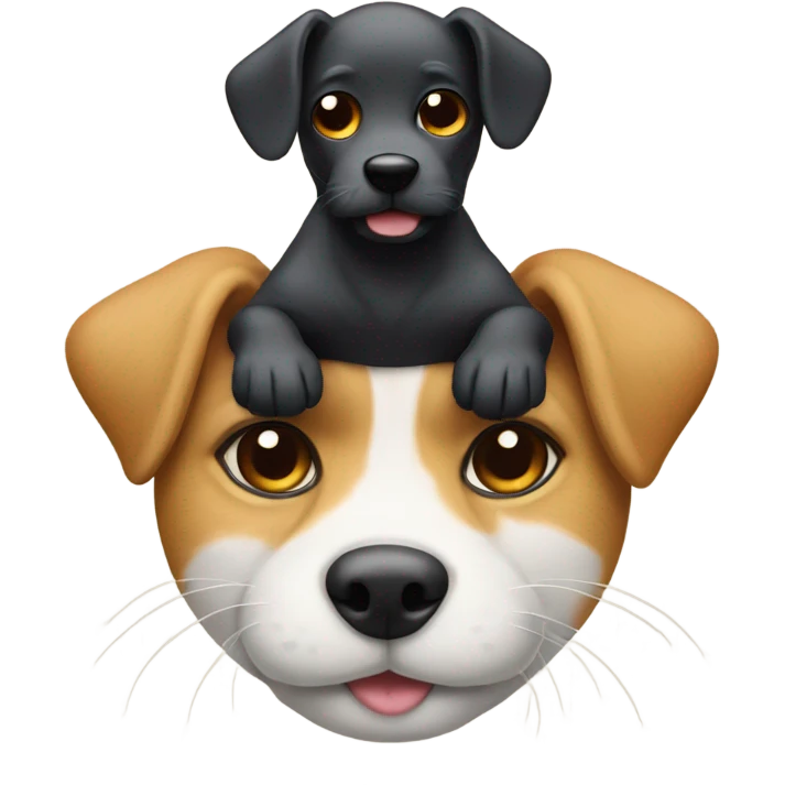 a dog on top of a cat on top of a mouse emoji