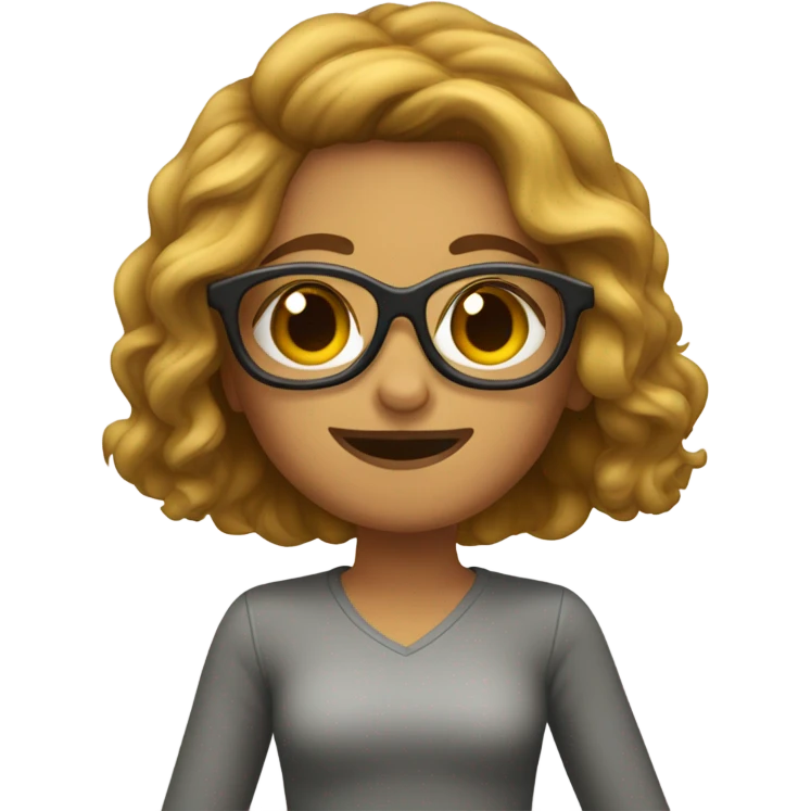 Una chica con pelo castaño y lentes  emoji