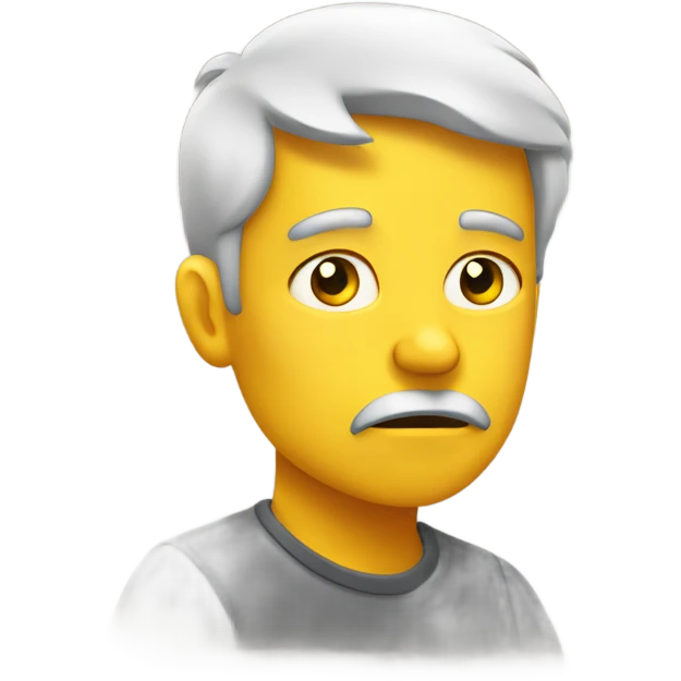 Yellow face, furrowed eyebrows, hand on chin, thinking expression. 🤔 emoji