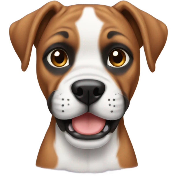 puppy boxer with puppy teeth showing emoji