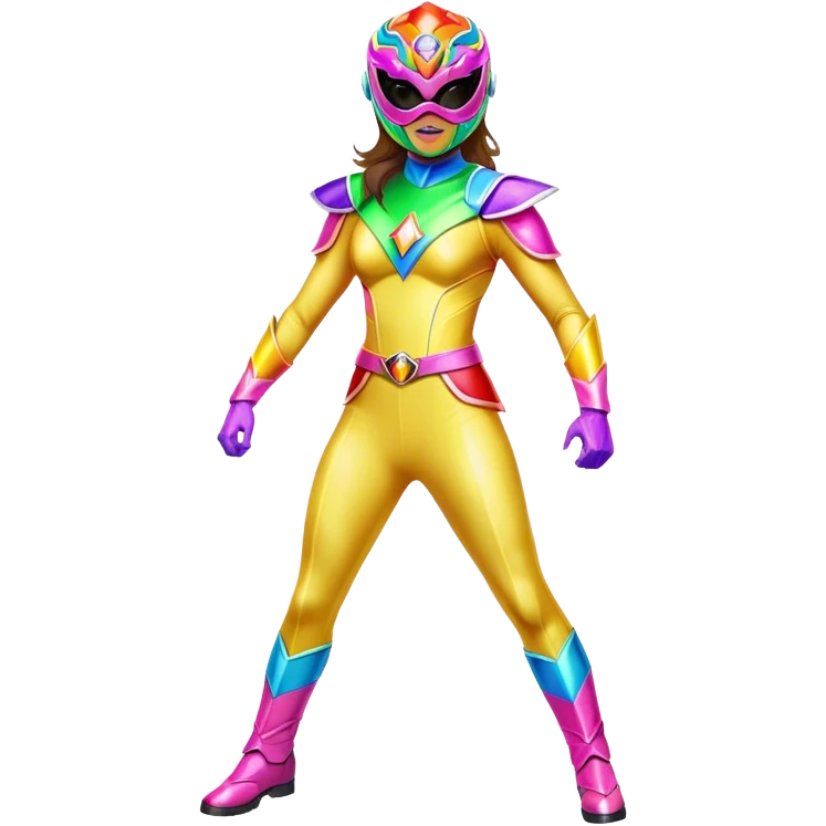  Female rainbow Power ranger  full body  mask on emoji