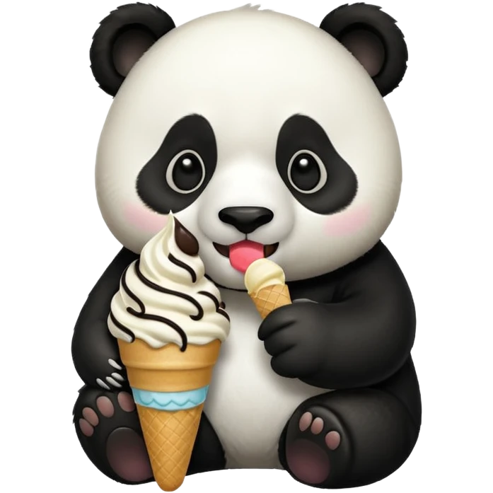 Panda eating ice cream  emoji