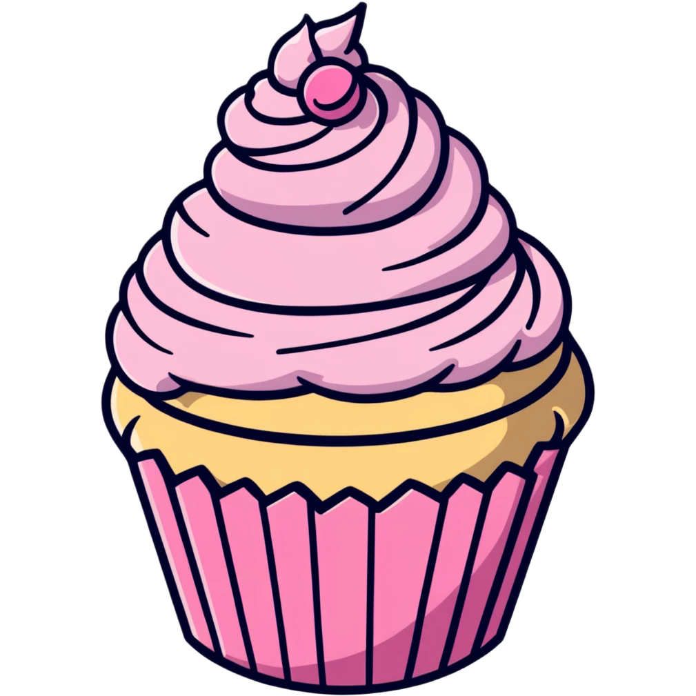cupcake with pink icing emoji