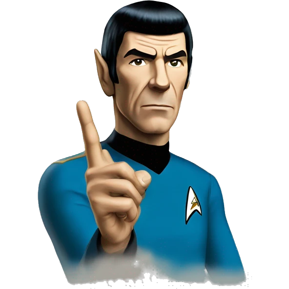 Spock with the Vulcan salute with Starfleet blue uniform (Star Trek) emoji