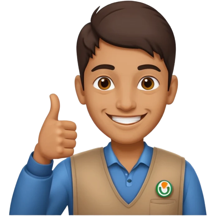 Indian with thumbs up emoji