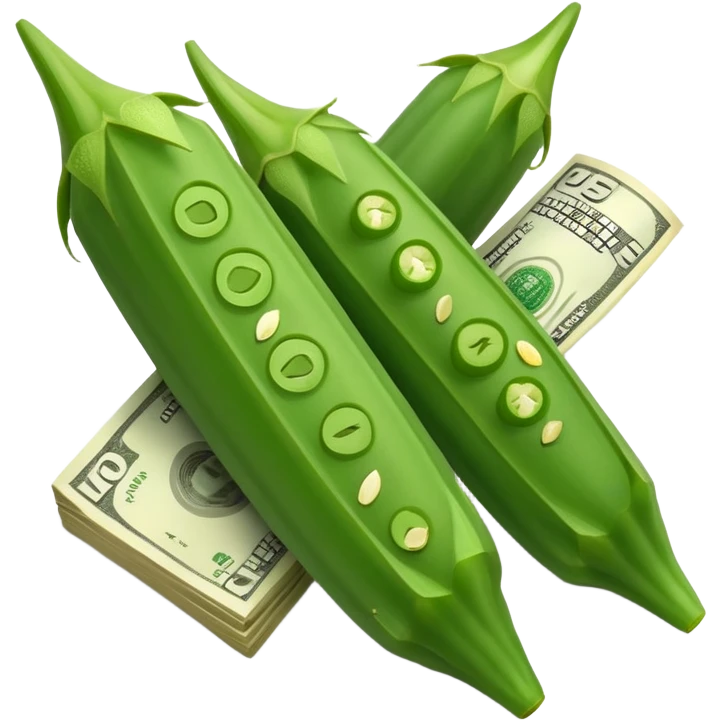 Okra with 💸 emoji