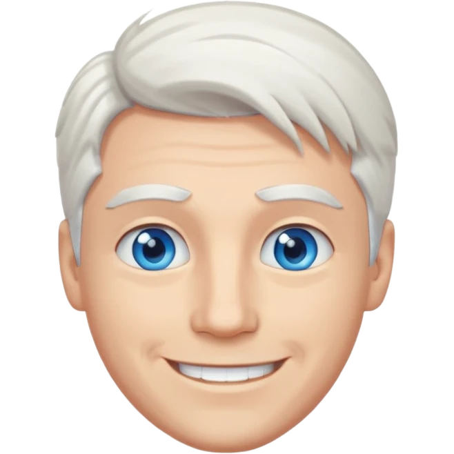 White-haired guy that looks and has beautiful blue eyes  emoji