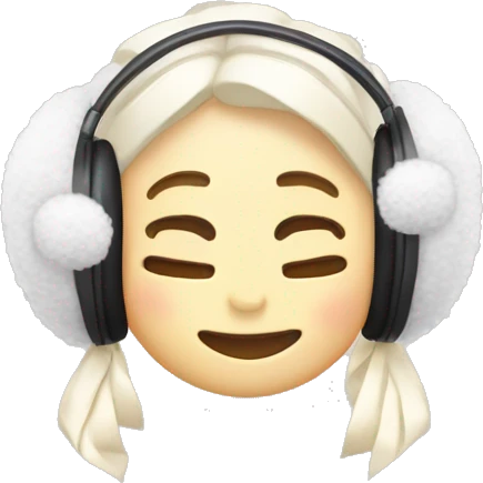 White earmuffs with vanilla coloured bows emoji