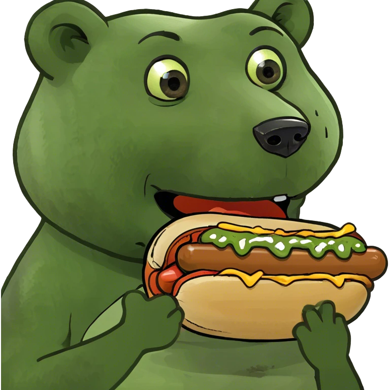 bear eating a hotdog  emoji