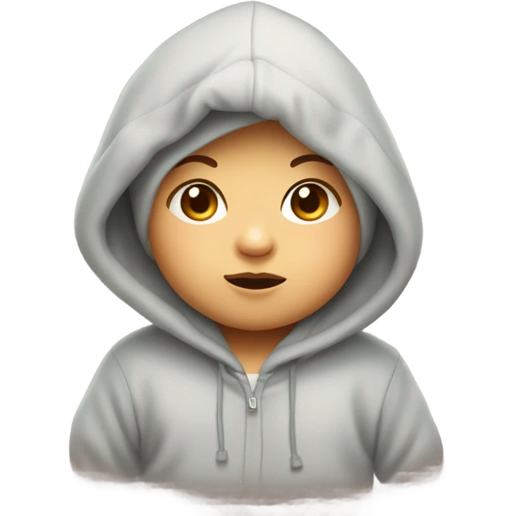 Cute baby wearing a hoodie  emoji
