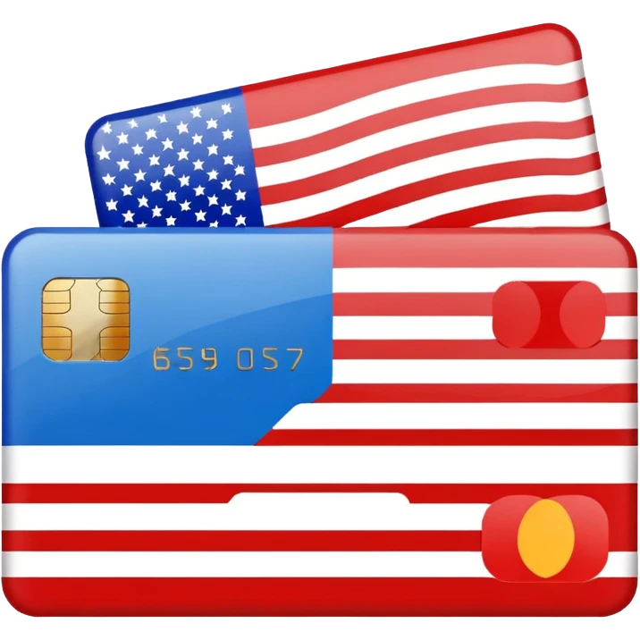 credit card with us flag emoji