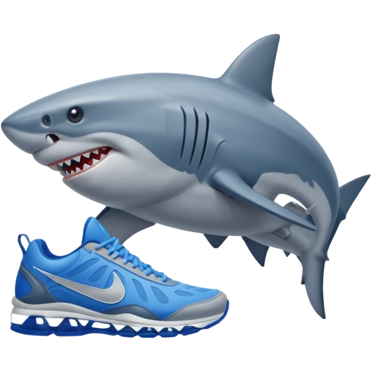 Shark with blue nike shoes emoji