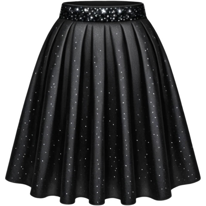 black sparkly skirt emoji