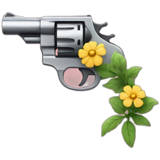 Gun flower emoji