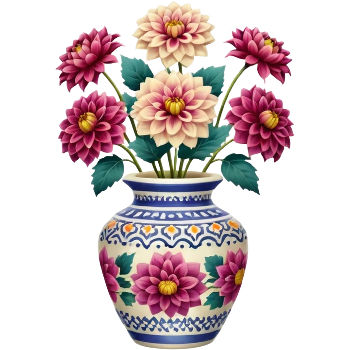 flower vase dahlias  emoji