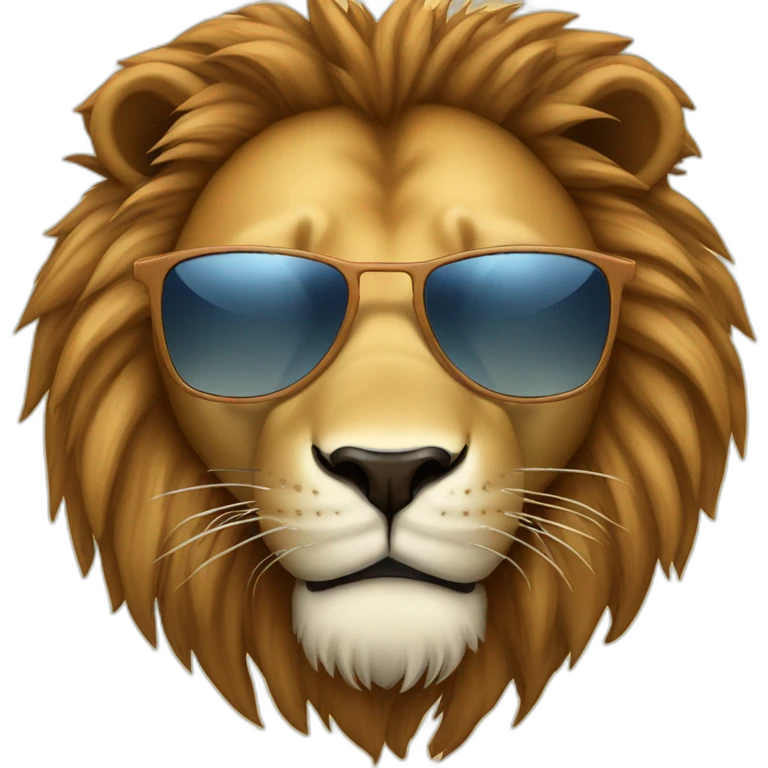 lion face with sunglasses emoji