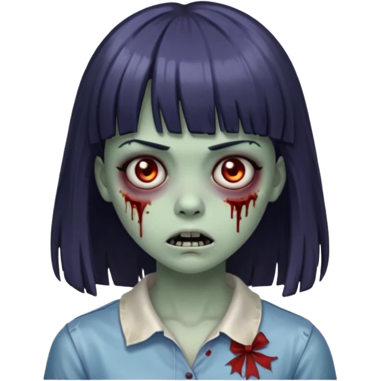 Zombie girl with a bangs  emoji